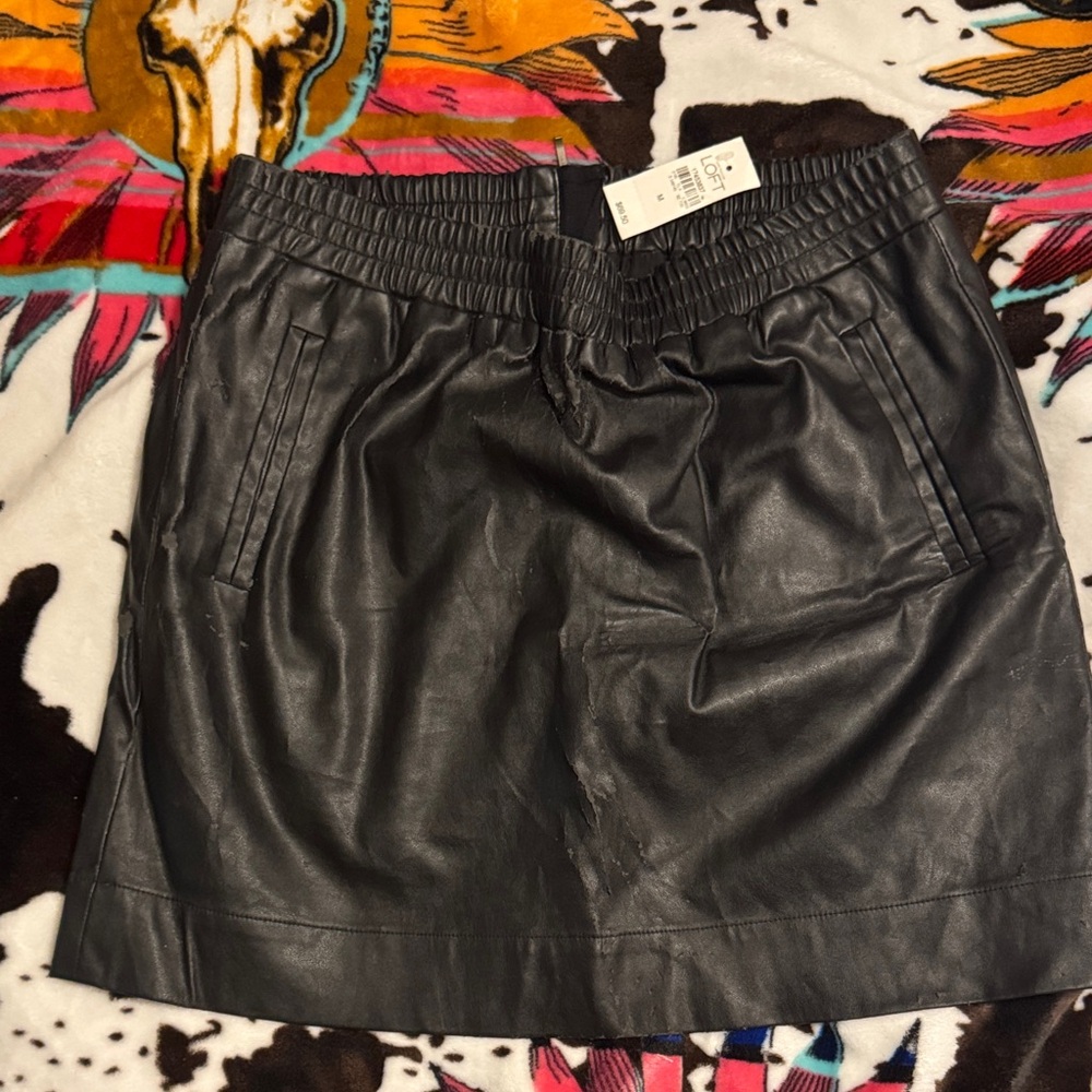 Vintage Black Leather Skirt
